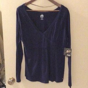 Roots Katie Empire Waist Women's Purple Long Sleeve Top